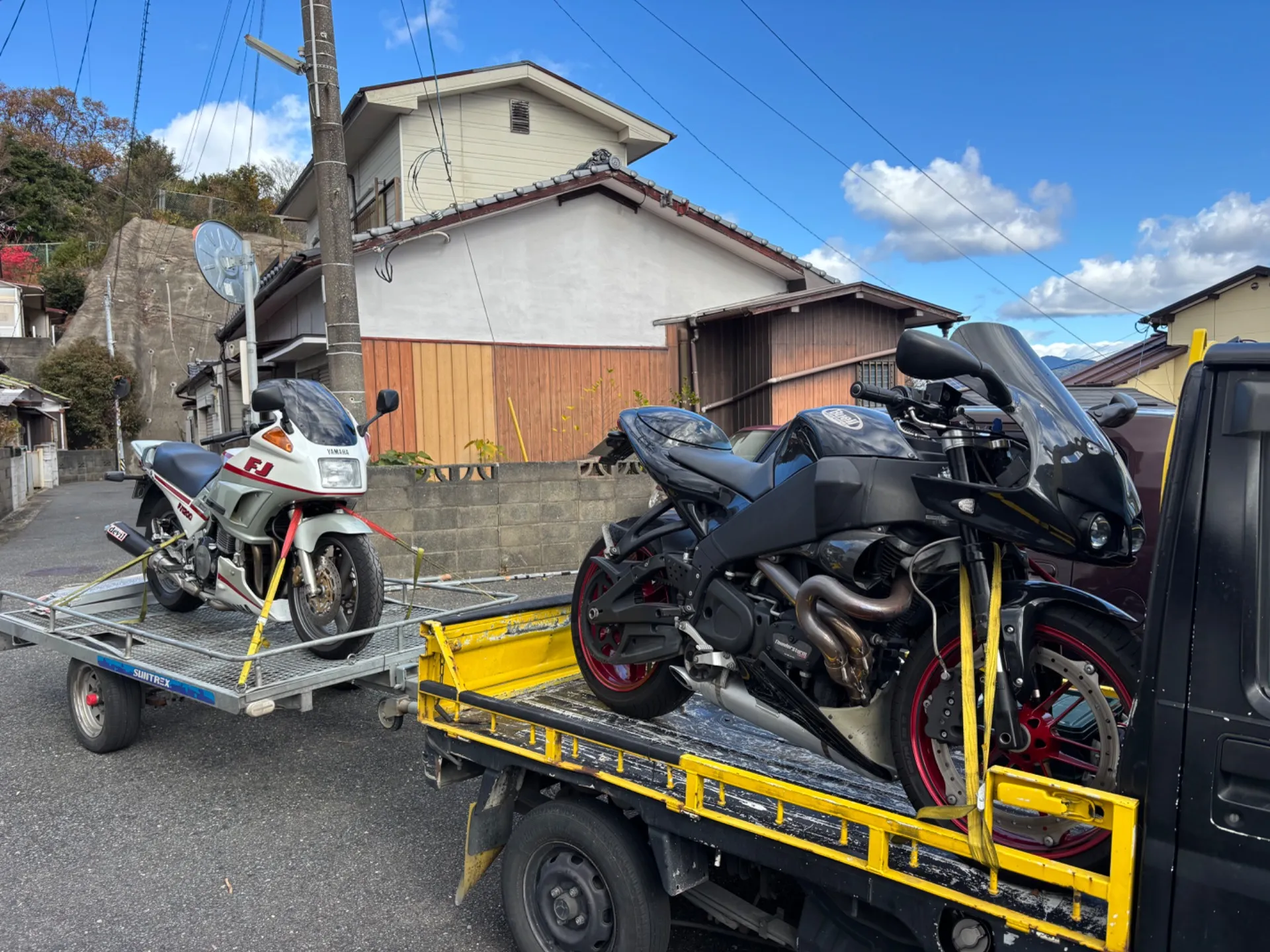 今年もあと少し！八女→北九州市へ！ビューエル　FJR1200陸送依頼です！